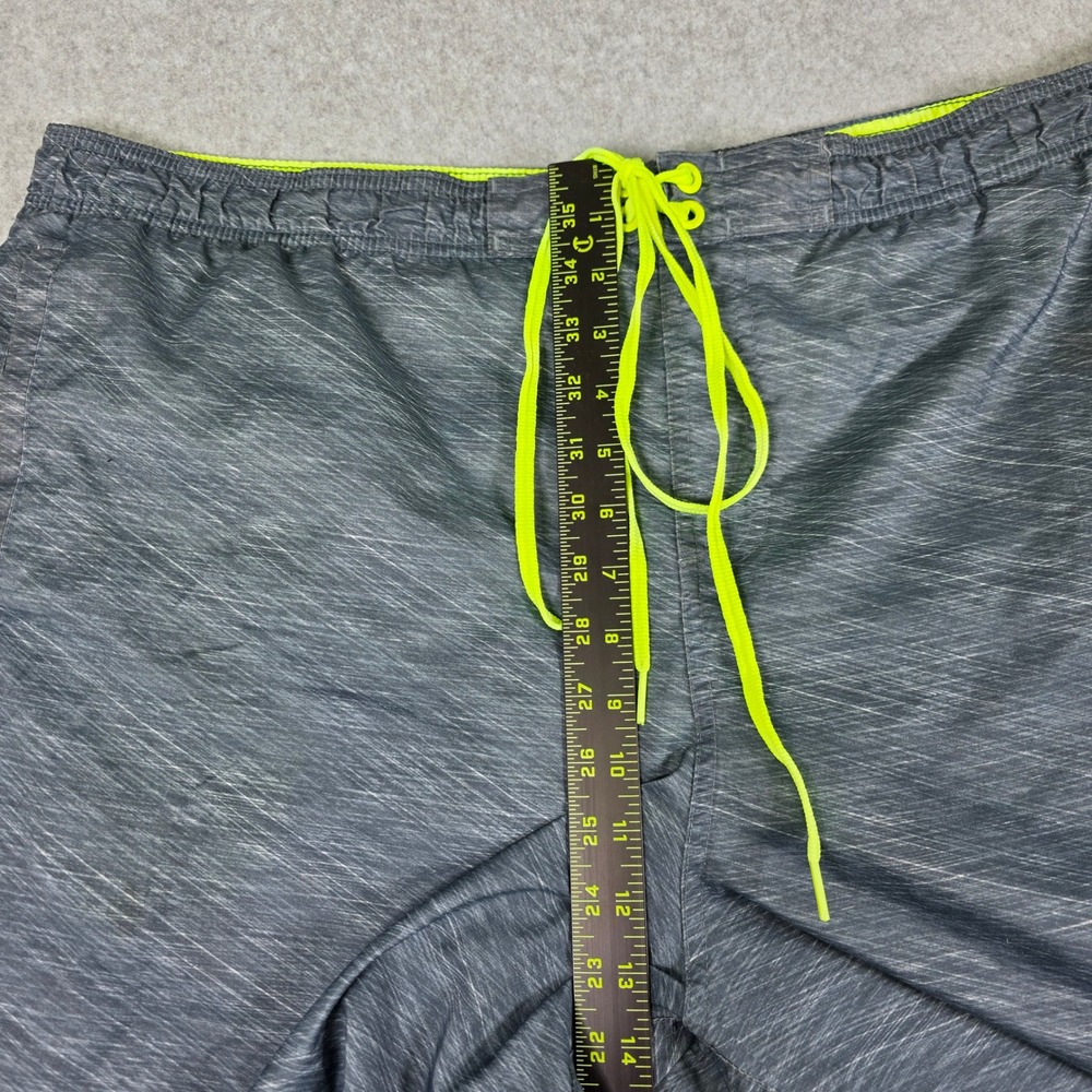 Nike Swim Trunks Men's Size XXL Gray Volt Swoosh Drawstring Active Shorts Beach - Picture 9 of 13